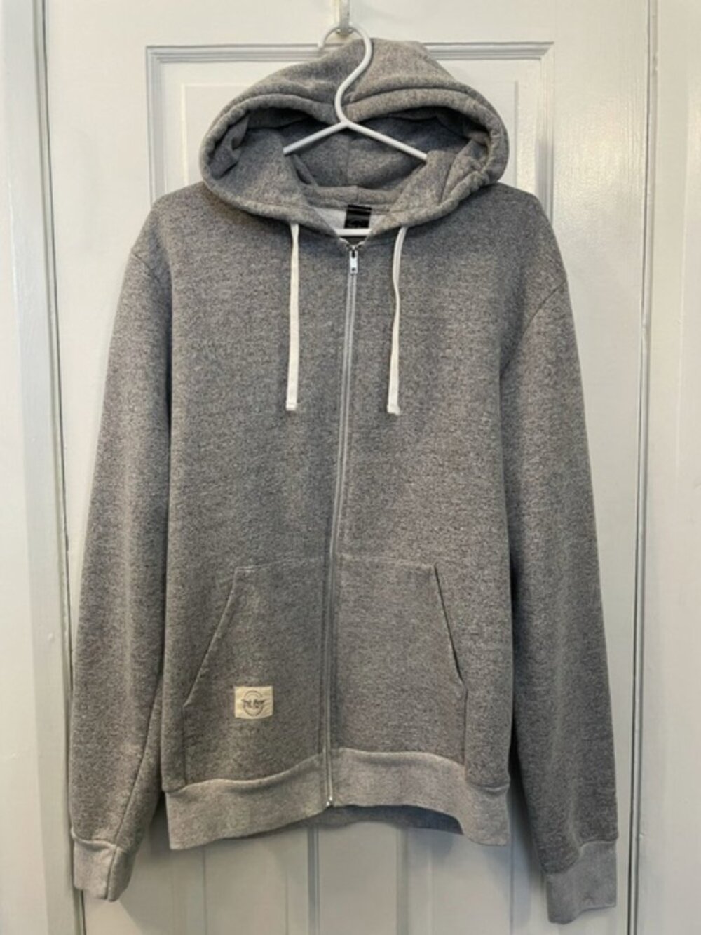 Men's Canadian Made Classic Grey Fleece Full-Zip Hoodie Size Large